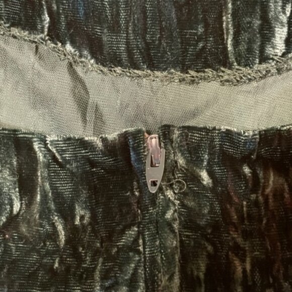 Betsey Johnson 80s green burned velvet sleeveless dress, M, worn once - Picture 4 of 4